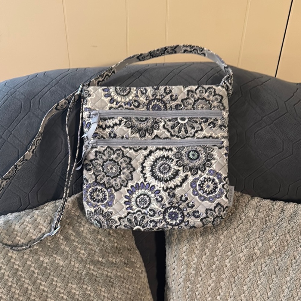 Vera Bradley Black and Gray Crossbody Bag with Elegant Design